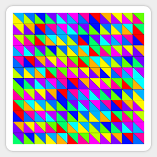 Colorful Squares Triangles Black Lines Sticker